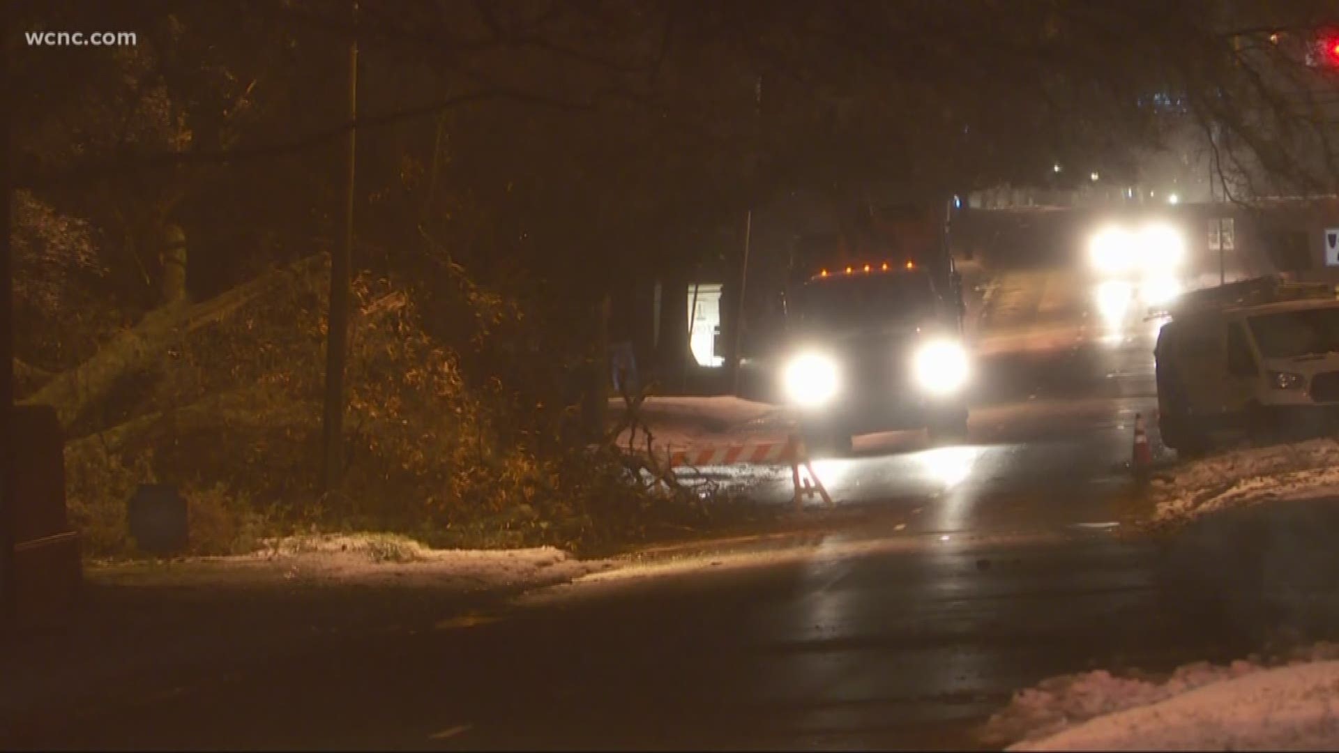 Ice is weighing down trees across the region as the weather gets colder.