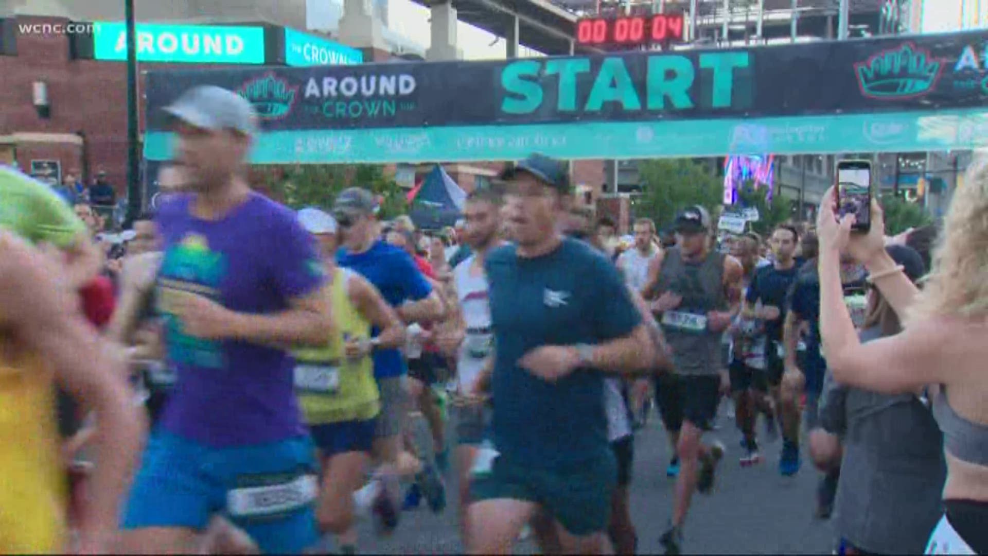 The inner loop just outside of uptown was closed for hours Sunday morning for the inaugural Around the Crown 10K.