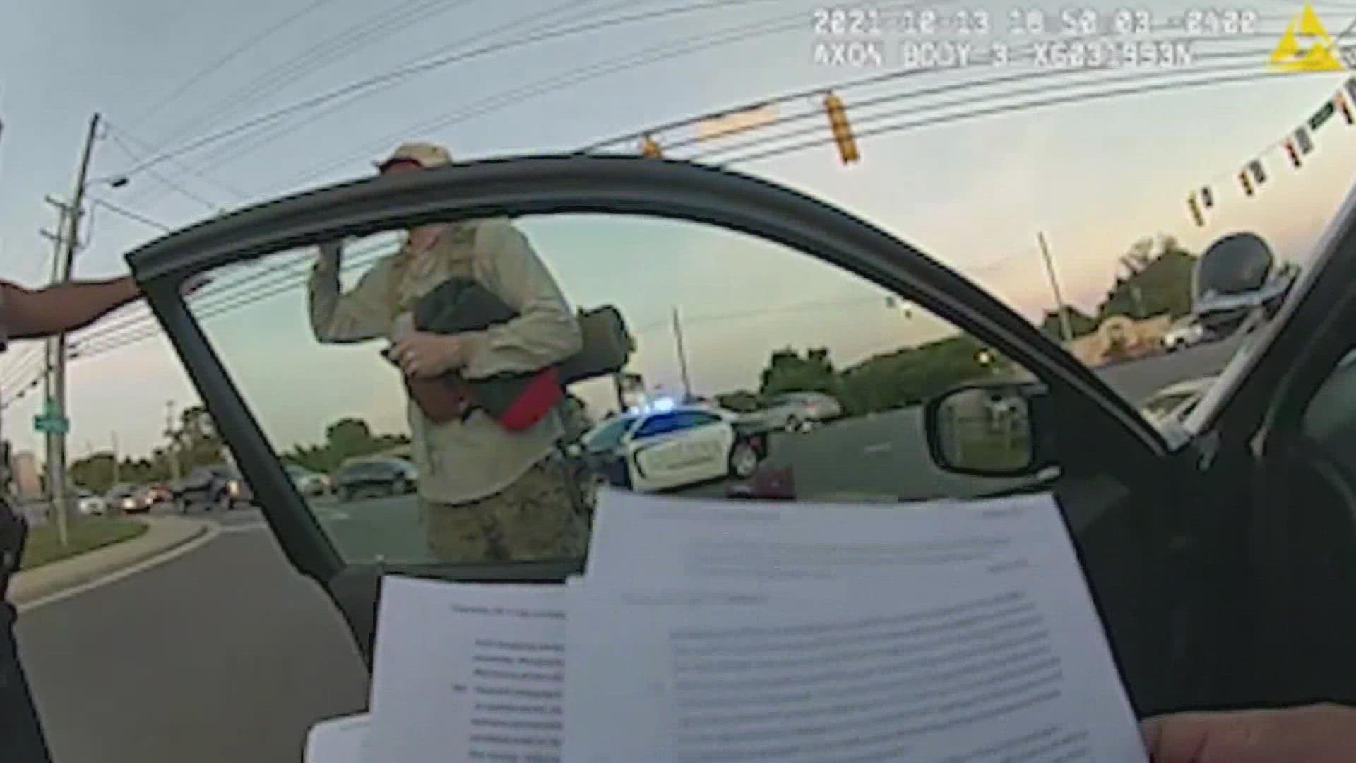 Body camera footage of a homeless veteran's arrest in Gastonia last October was released on Thursday.