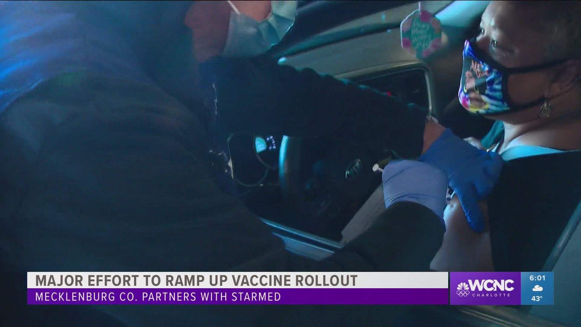 Mecklenburg County is partnering with Starmed to help with vaccines efforts.