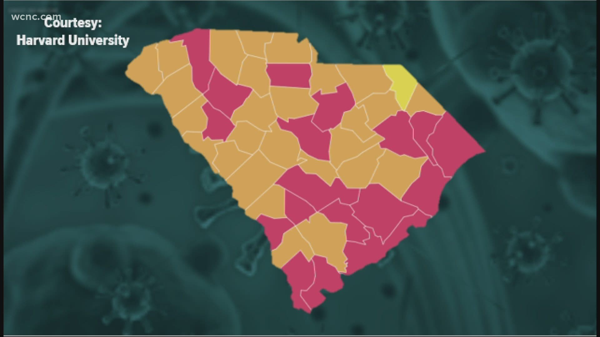 Map to track COVID19 cases in North Carolina, South Carolina