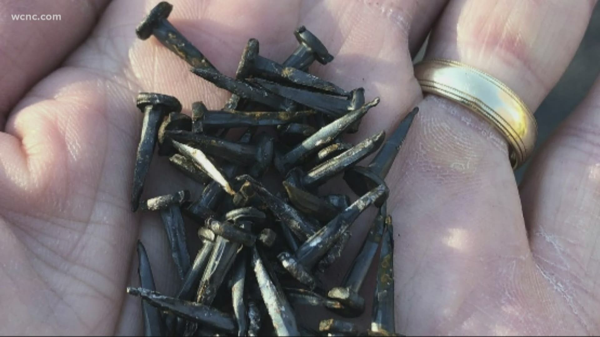 Police say someone left nails in the parking lot, damaging to several vehicles. The biggest concern is the potential impact on police responding to emergencies.