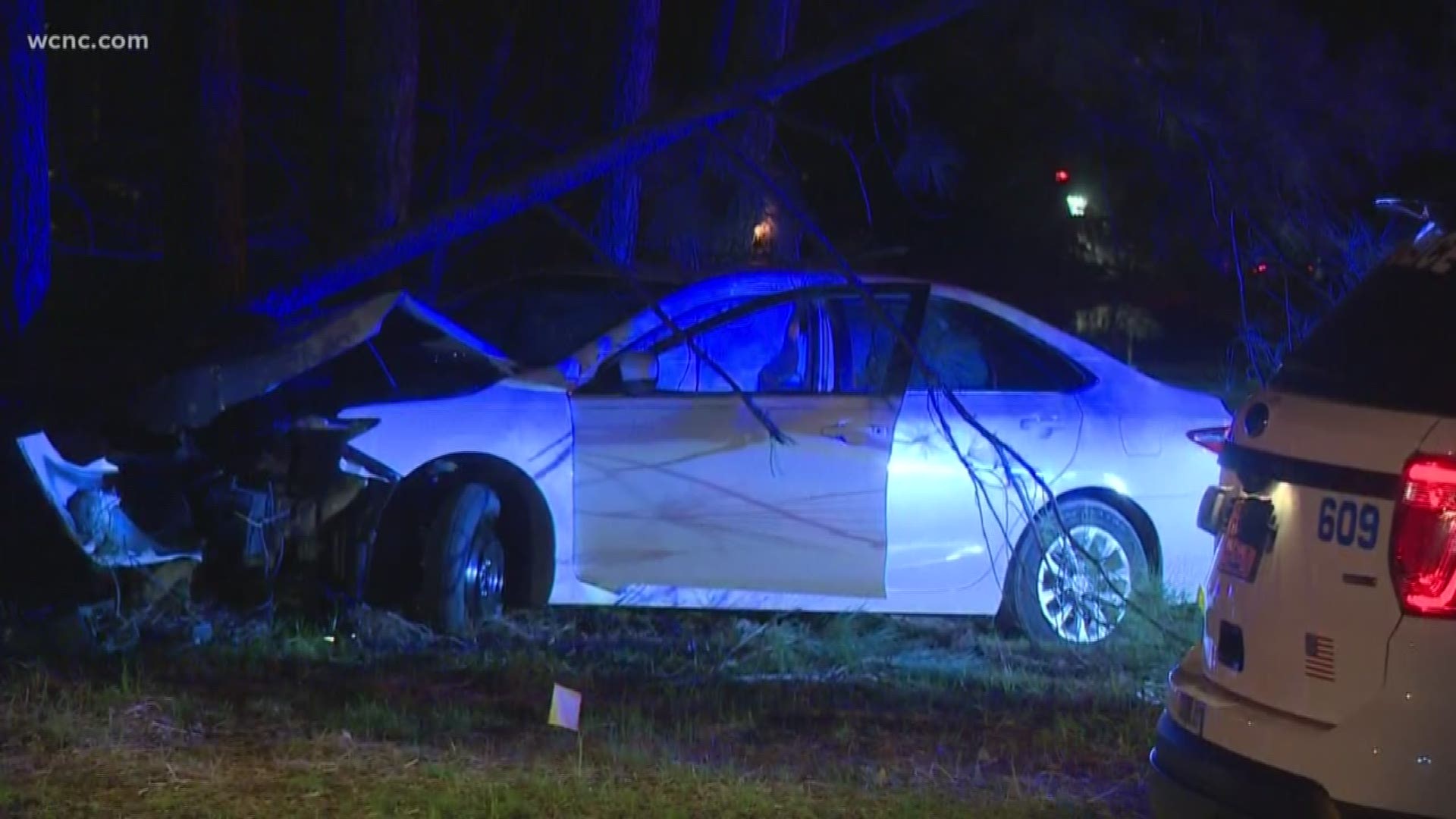 A suspect was taken to the hospital after a police chase ended in a crash in south Charlotte early Tuesday morning.