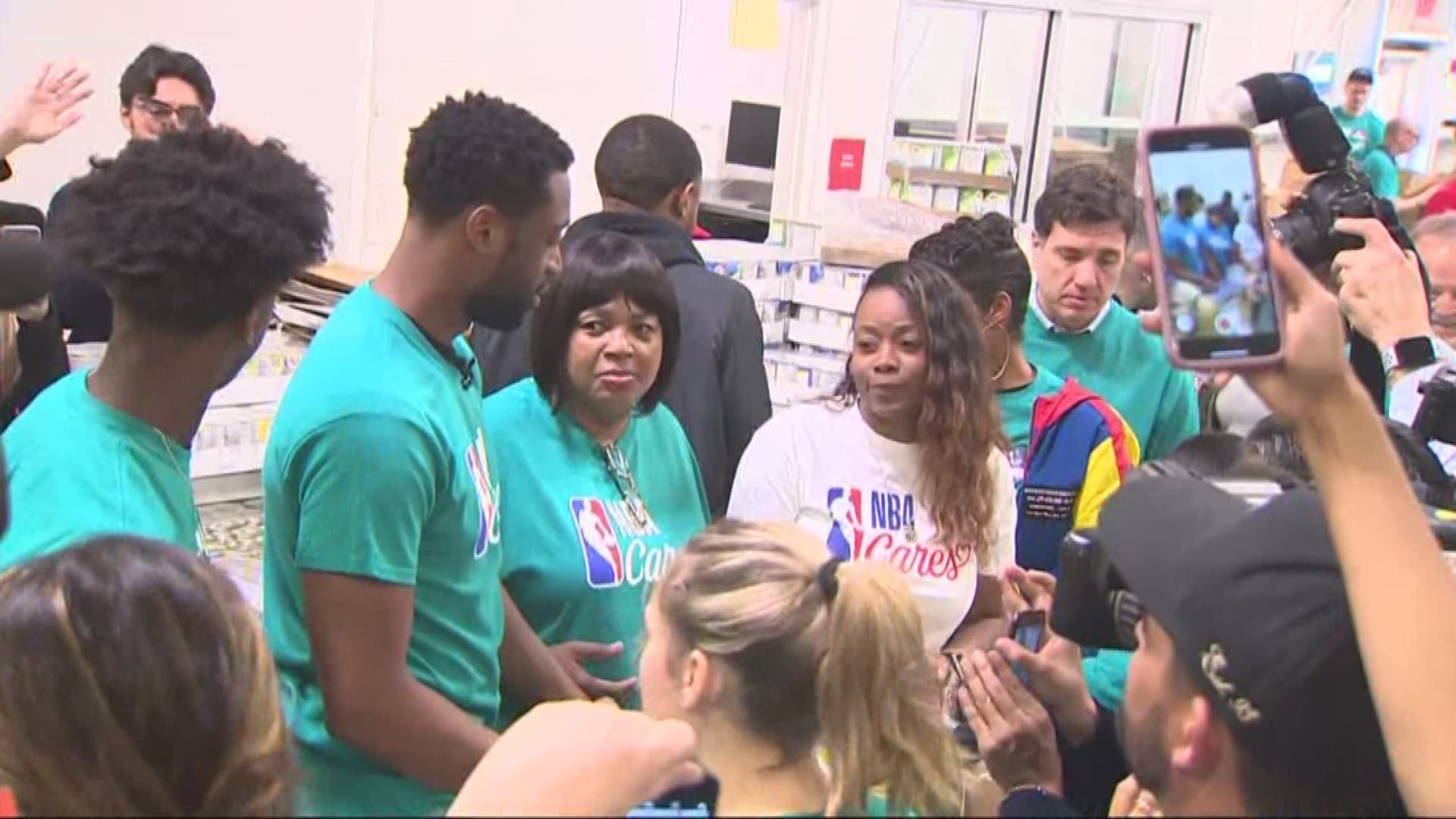Friday, NBA stars  past and present, business partners and guests spent part of the day giving back to the Charlotte community for the 12th annual NBA Cares Day of Service.