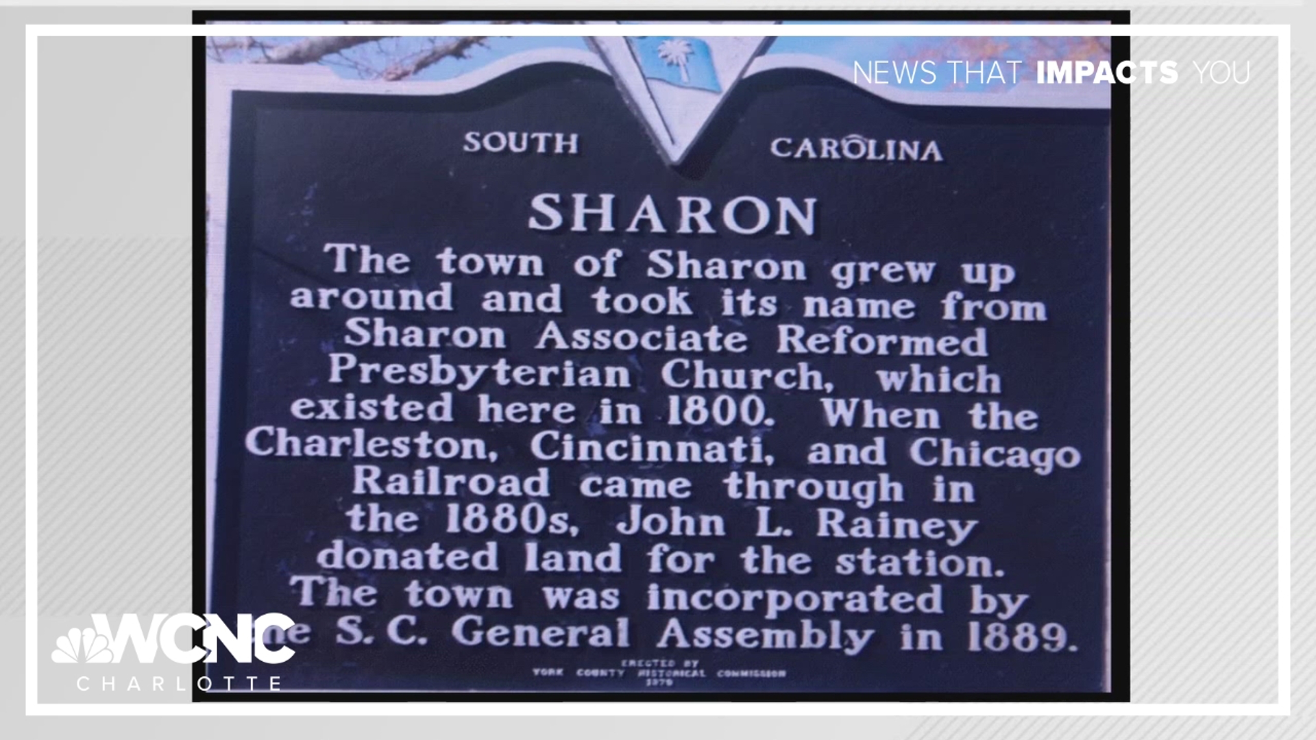 The town took its name from Sharon Associate Reformed Presbyterian Church. 