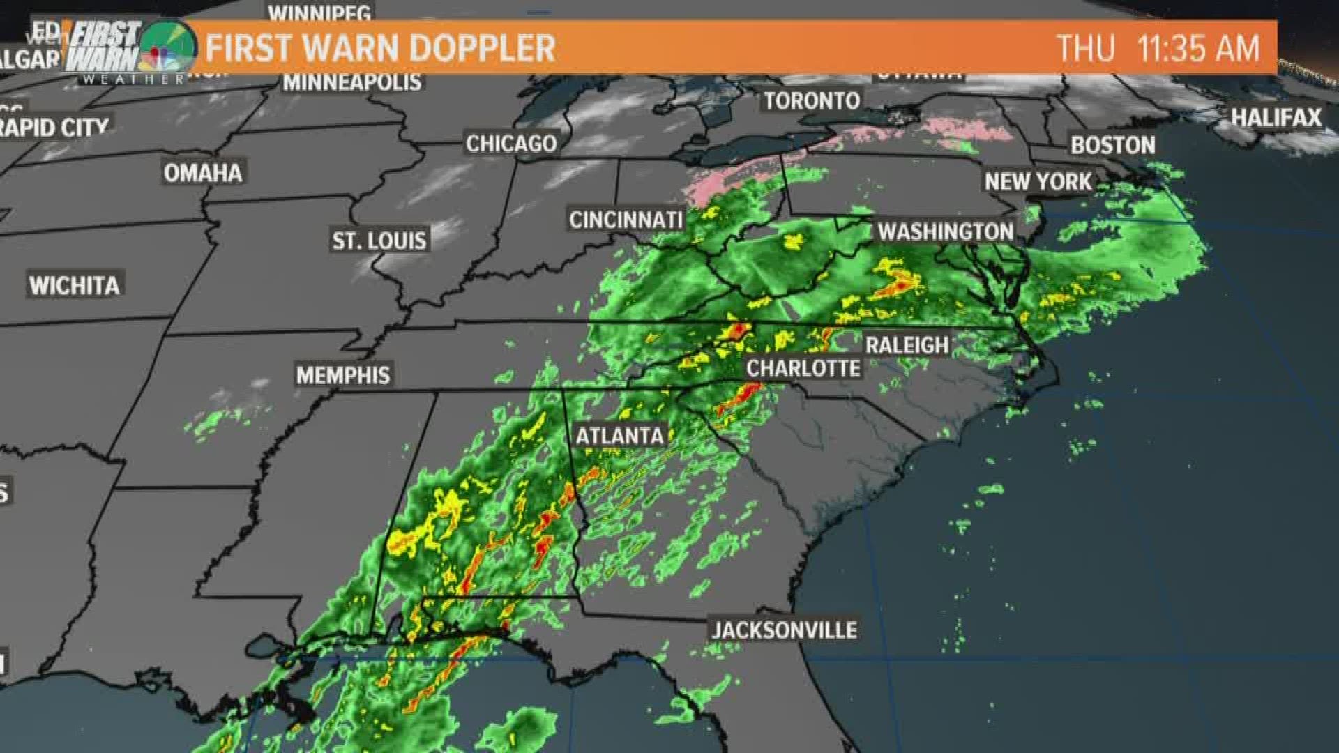 A second wave of severe weather is expected in Charlotte Thursday afternoon with the possibility of flooding and downed trees.