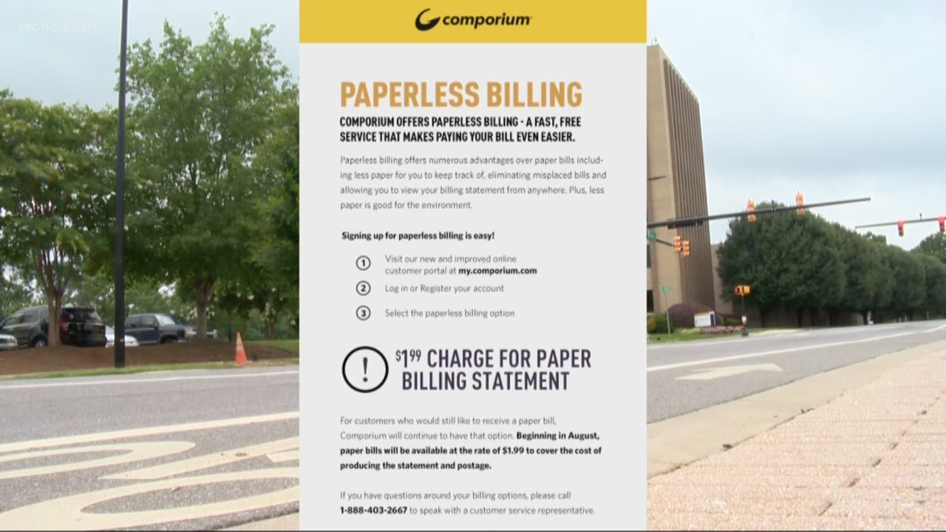 Comporium charging fee for customers to get paper bills