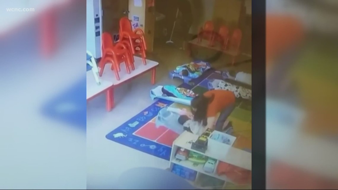 Caught on camera: Daycare worker accused of locking toddler in bathroom ...