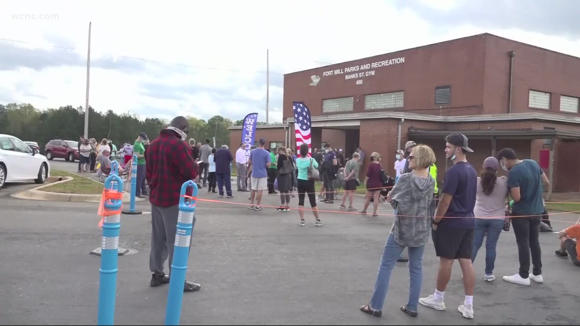 York County residents waited in line for hours to vote as severe weather wiped out power lines in the area.