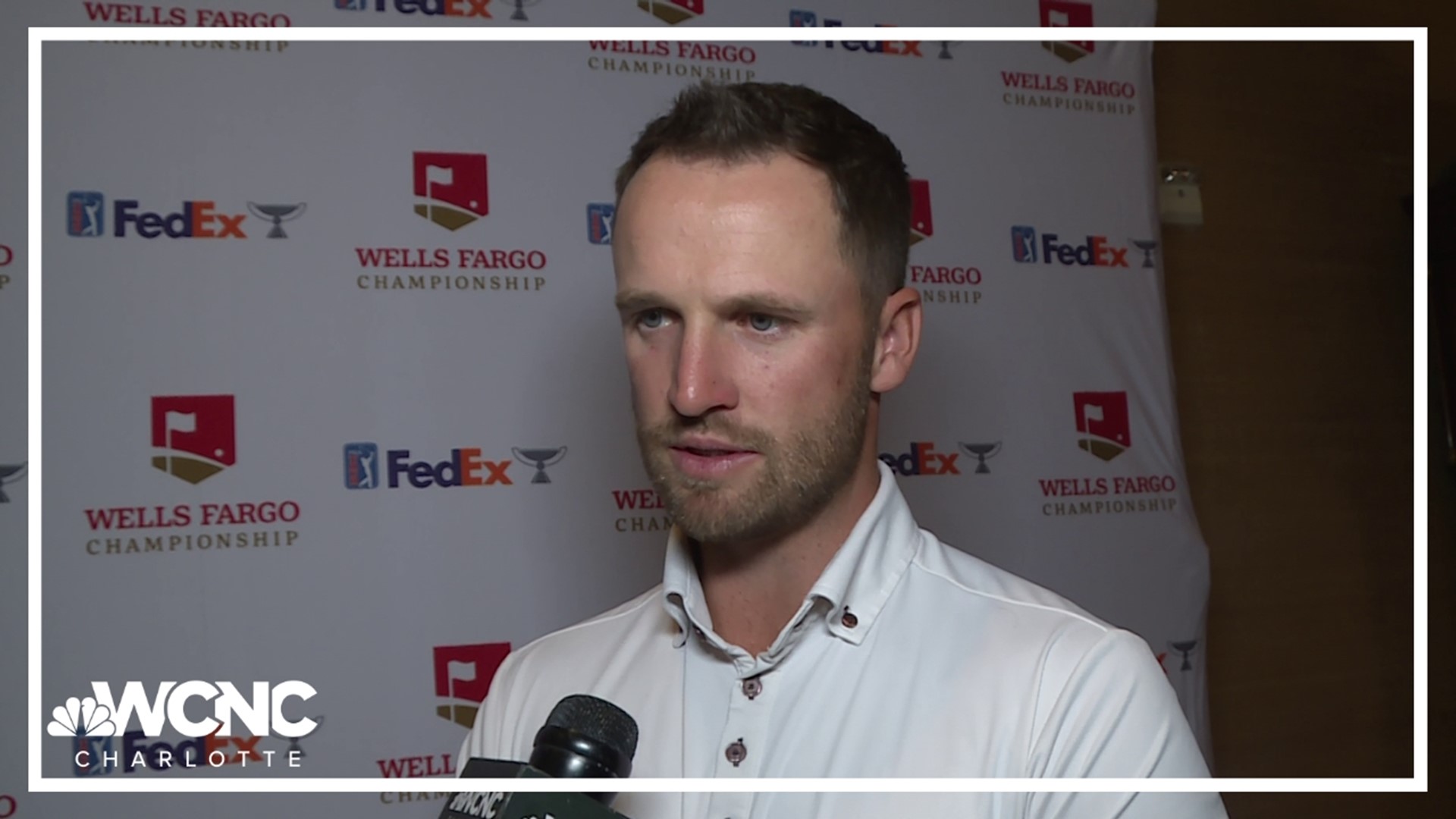 WCNC Sports Director Nick Carboni spoke to Wyndham Clark at a Tee Off reception ahead of the 2024 Wells Fargo Championship.