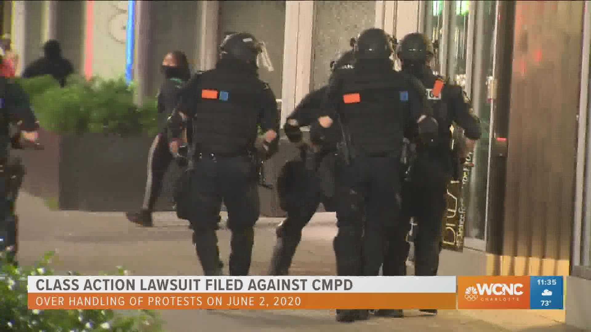 Protesters have filed a lawsuit against Charlotte-Mecklenburg Police Department over their handling of the June 2020 protests.
