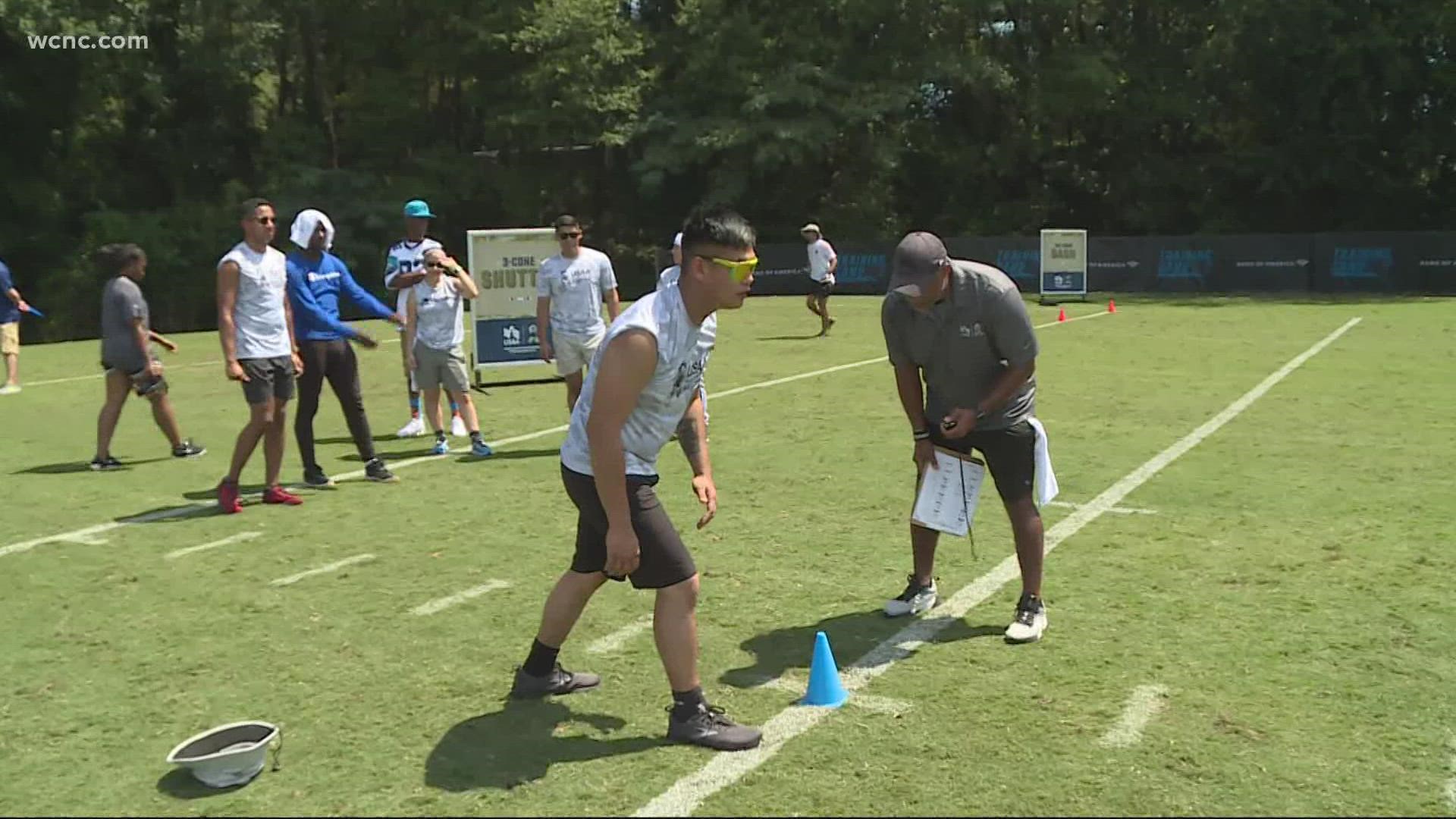 Panthers host military service members at NFL training camp