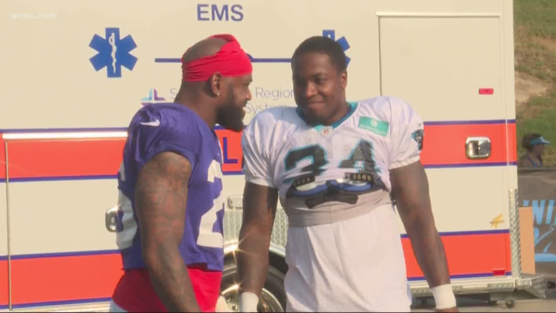 Normally when teams get together for joint practices in training camp, fists tend to fly. But for the Panthers and Bills on Tuesday, it was a friendly and familiar affair.