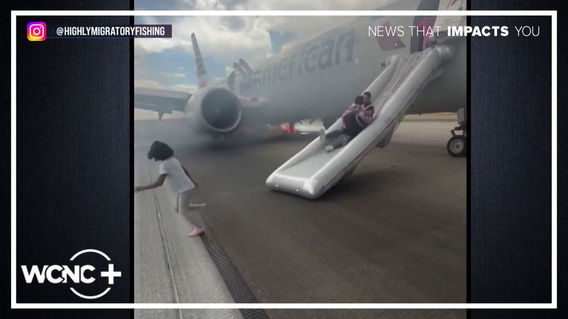 Passengers had to evacuate an American Airlines flight from Denver on Saturday when one of the wheels flew off the plane and into a nearby field.