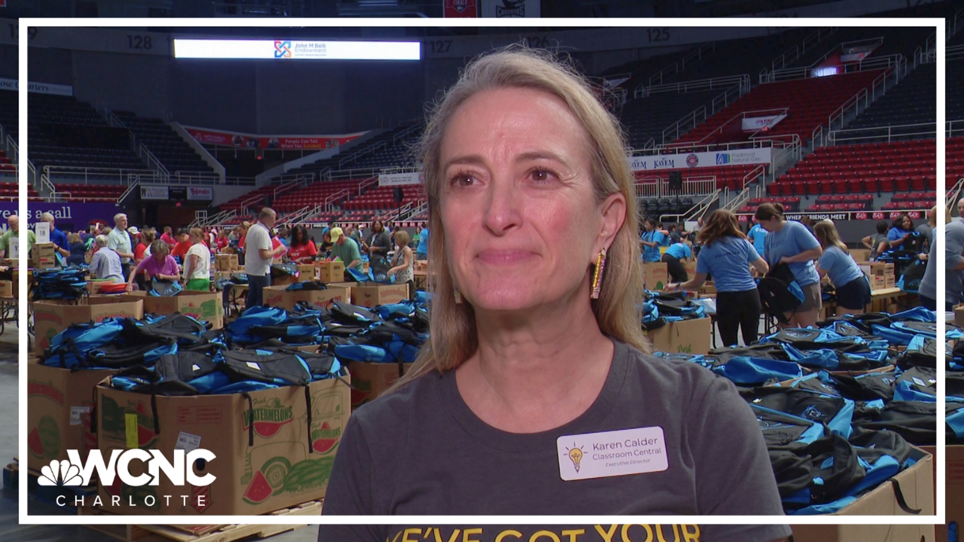 More than 700 volunteers showed up at Bojangles Coliseum today to team up with Classroom Central.