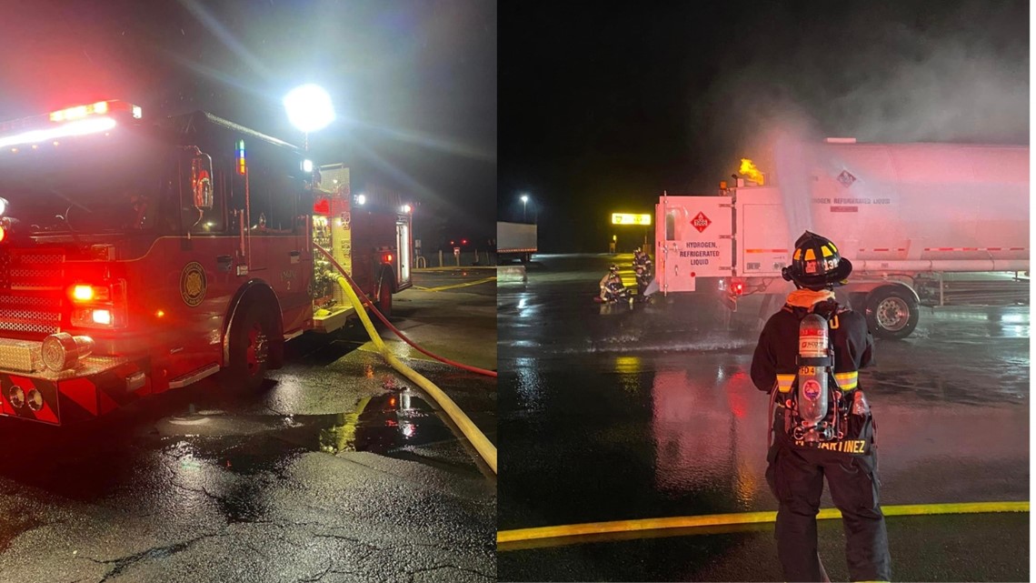 Hydrogen tanker fire prompts evacuation in Troutman