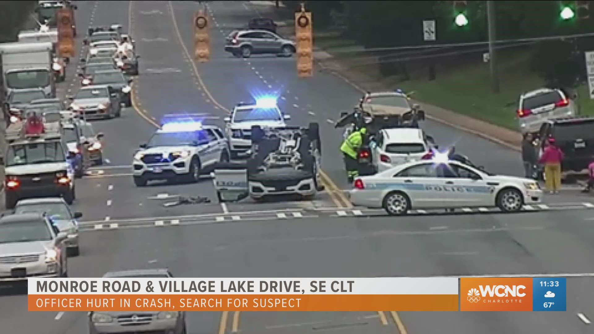 CMPD said the crash happened near the intersection of Monroe Road and Village Lake Drive around 7:30 a.m.