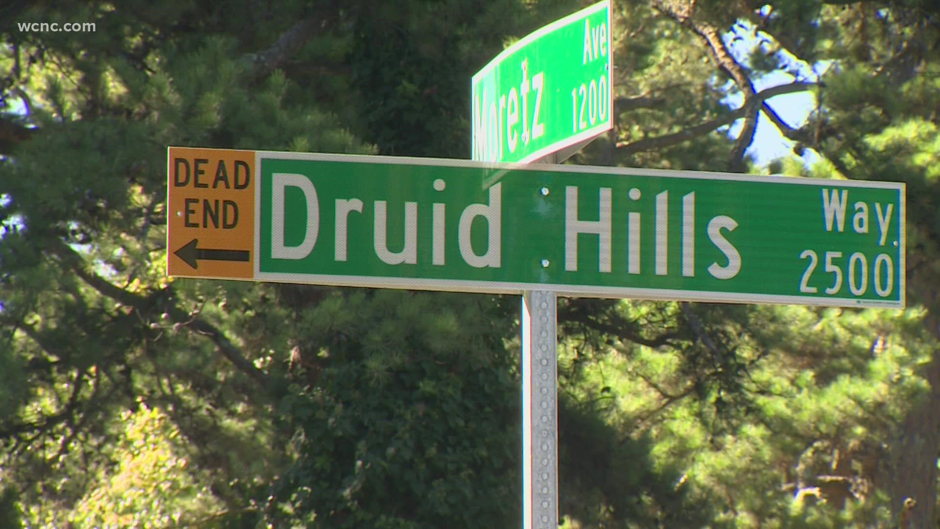 Druid Hills Way was revealed Friday morning after replacing Jefferson Davis Street.
