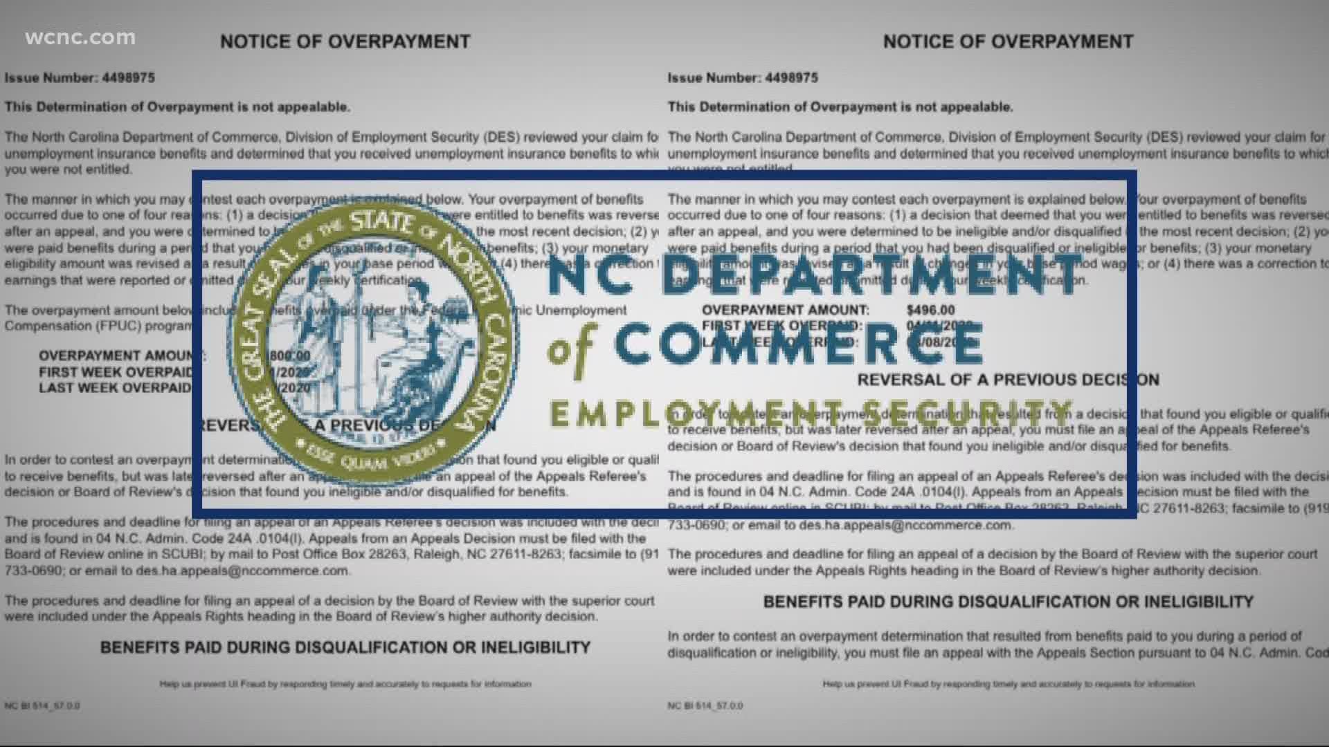 Shelley Grassi wrongly received standard unemployment instead of PUA, which resulted in overpayment notices. DES fixed the error after WCNC Charlotte's questions.