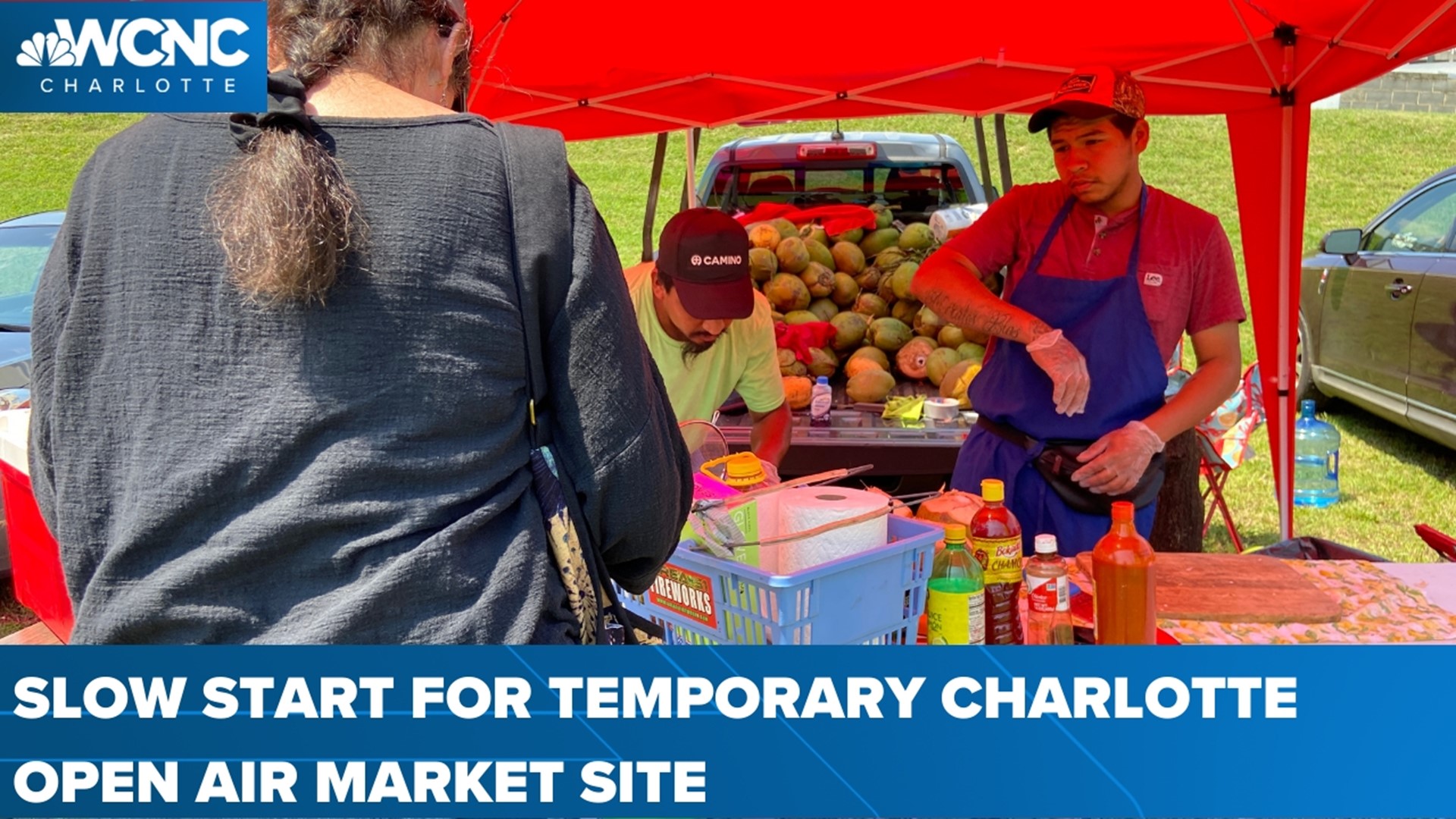 Today is the first time in nearly eight months---vendors from an East Charlotte open air flea market have had a temporary location to set up