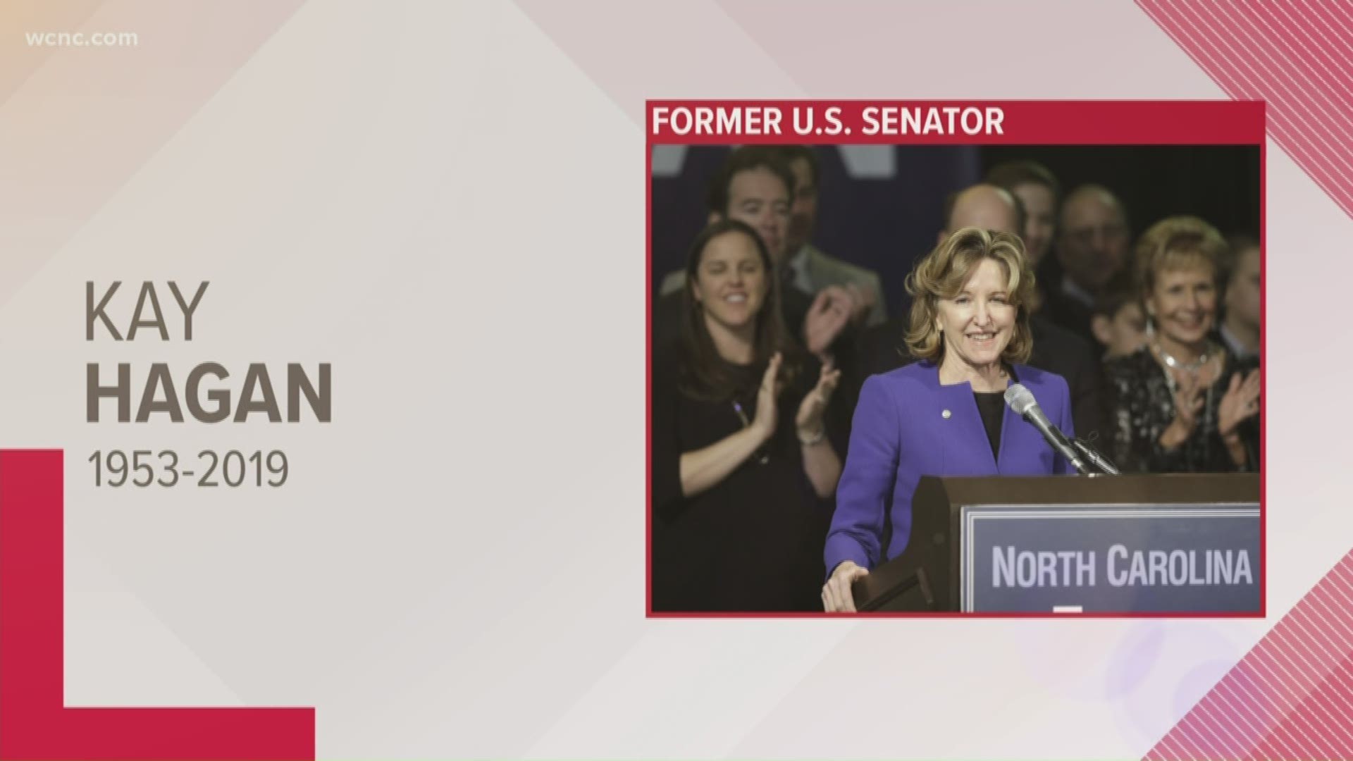 Hagan was a North Carolina Democrat who was elected in 2008 and served one term before she was defeated by Republican Thom Tillis in 2014.