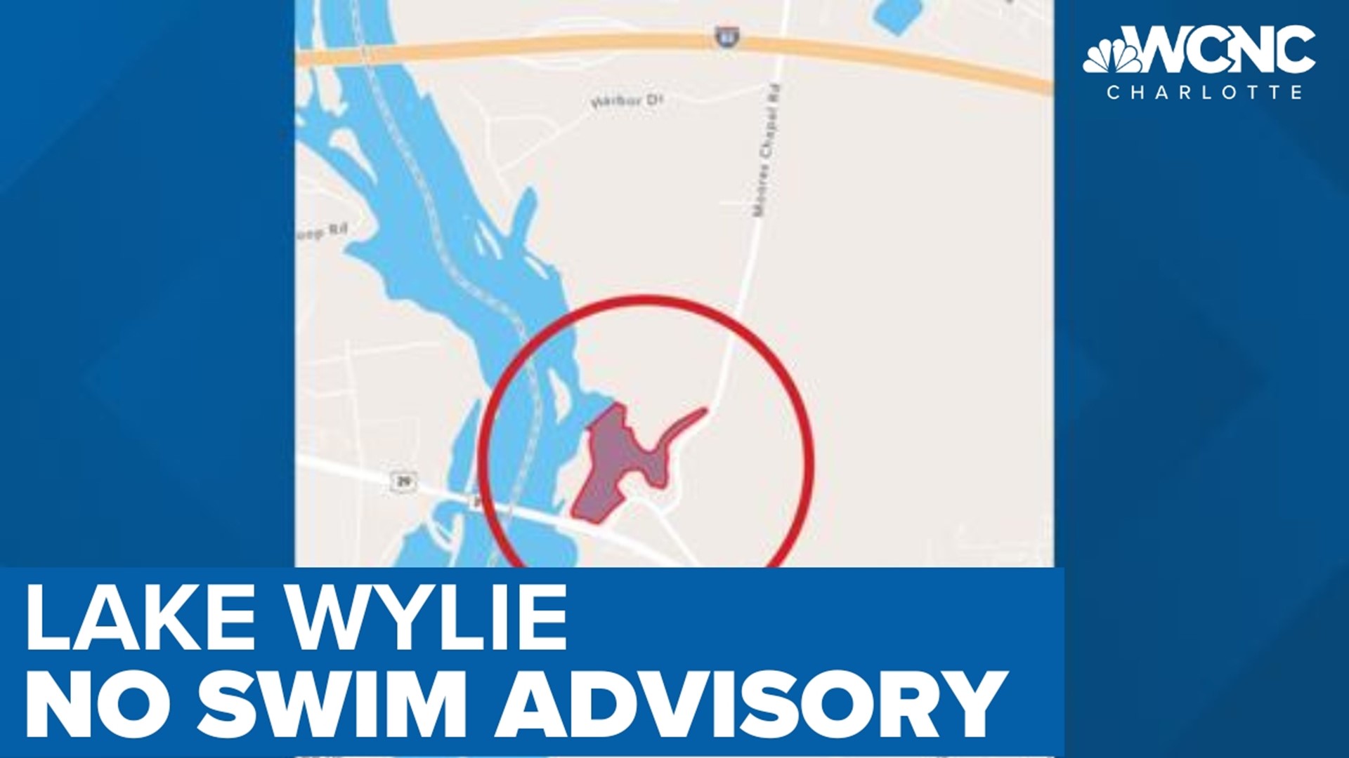 A portion of Lake Wylie is under a no-swim advisory and there is no word yet on how long clean-up will take.