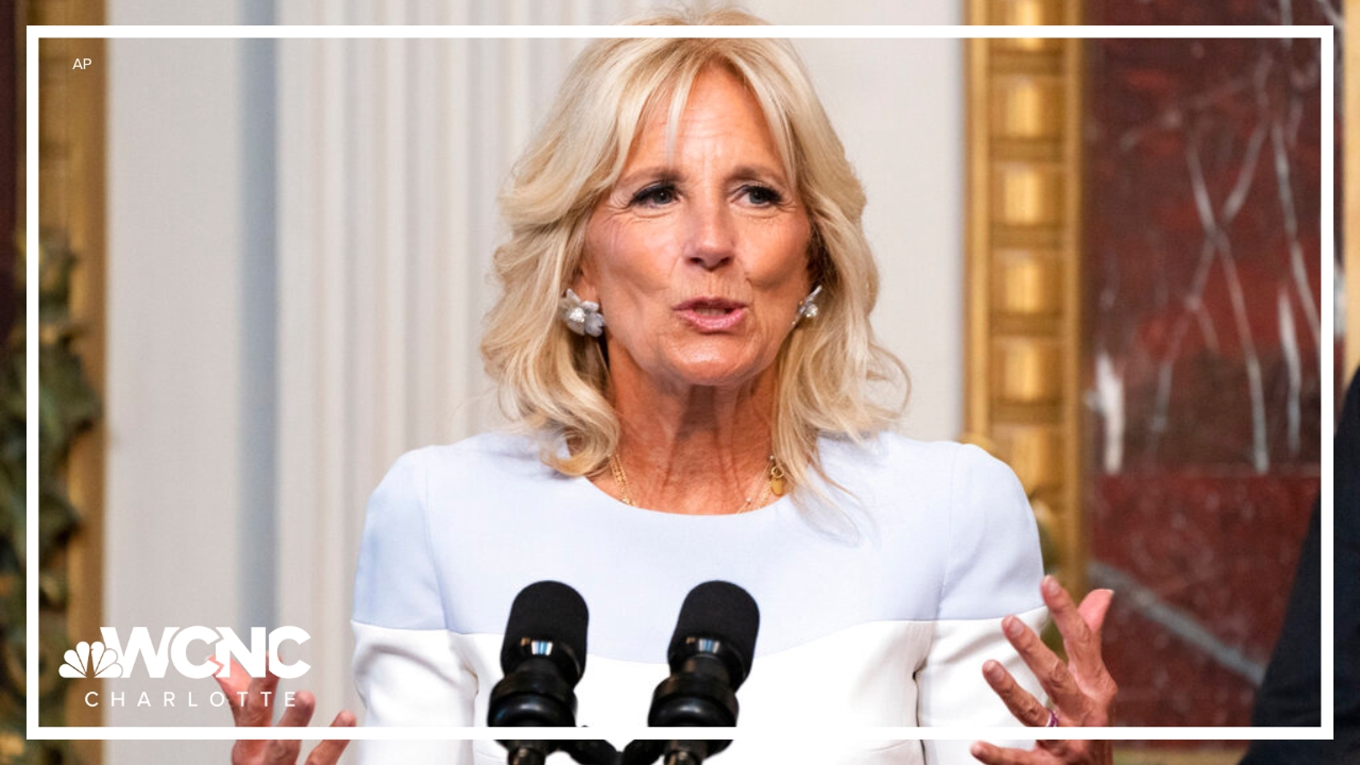 Jill Biden will be in Charlotte to deliver remarks at a political finance event.