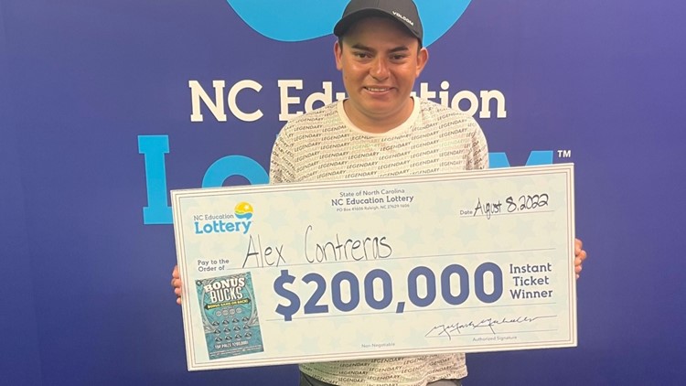 North Carolina man celebrates $200,000 lottery win
