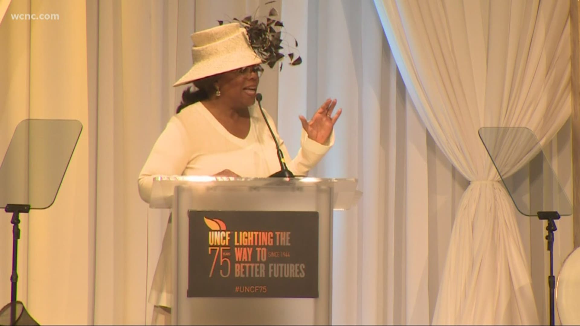 Oprah matched the already fundraised amount: $1,149,950. The event is hosted every year by the UNCF.