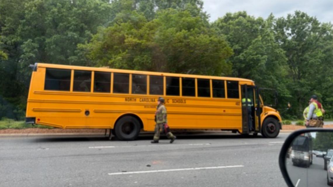 One person was hurt in a school bus crash in the University City area. It's unclear if students were aboard.