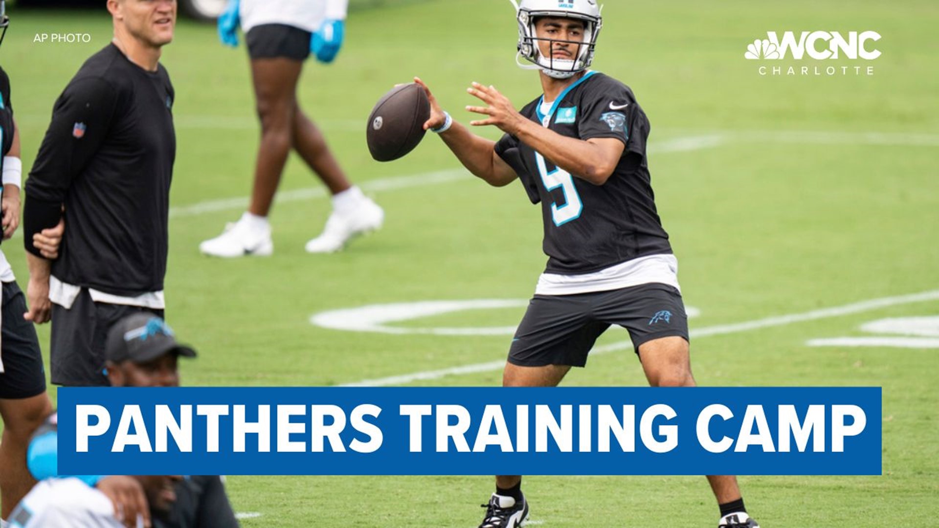 Training camp continues in Spartanburg for the Carolina Panthers. The players are using pads for the first time today.