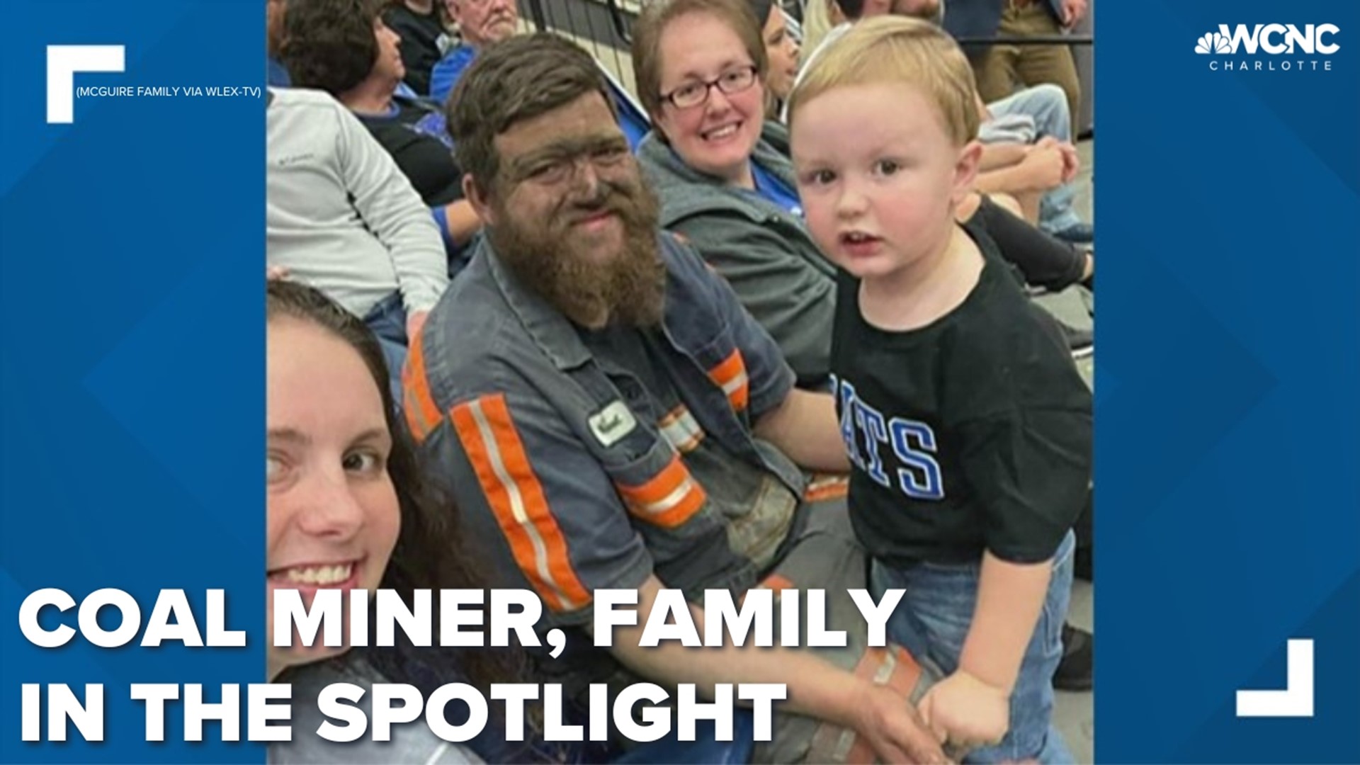 Micheal McGuire went straight to UK's Blue-White Game right from his work in the coal mines of eastern Kentucky to watch the game with his son.