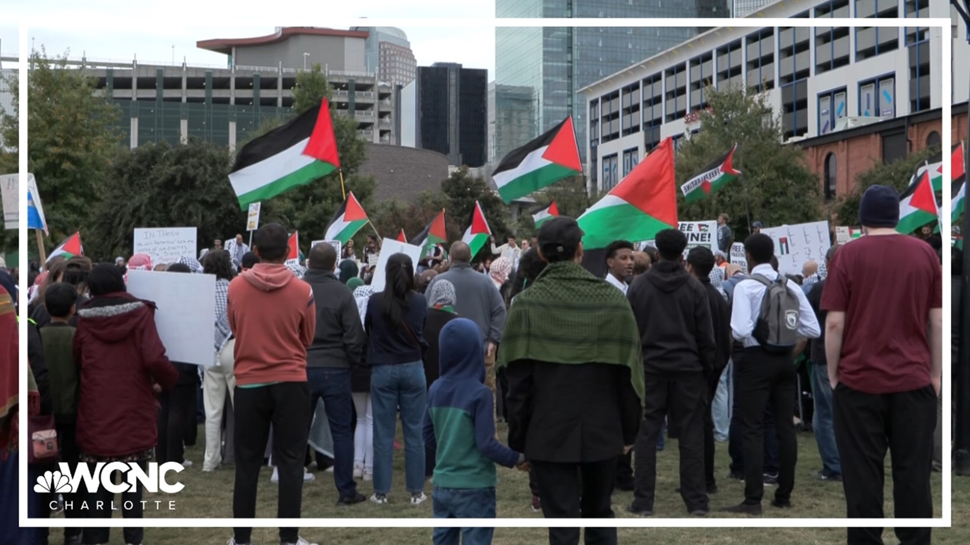 Palestinian support rally held in Charlotte as Israel-Hamas conflict ...