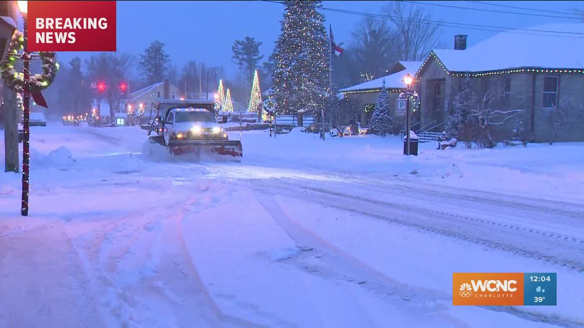 Winter storm dumps heavy snow in NC mountains, up to 1" possible in