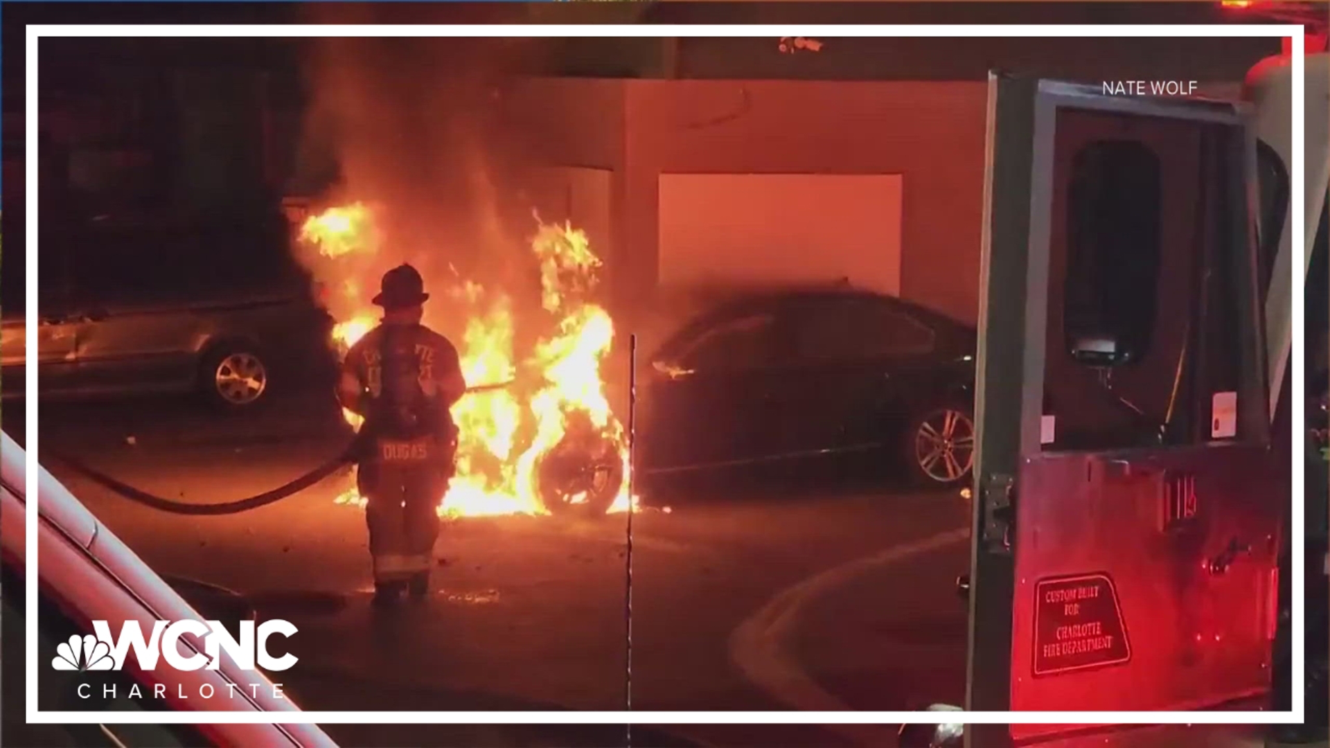 We are getting our first look at a new video of a massive car fire in Dilworth. In the video you can see the front of the car being fully engulfed in flames. 