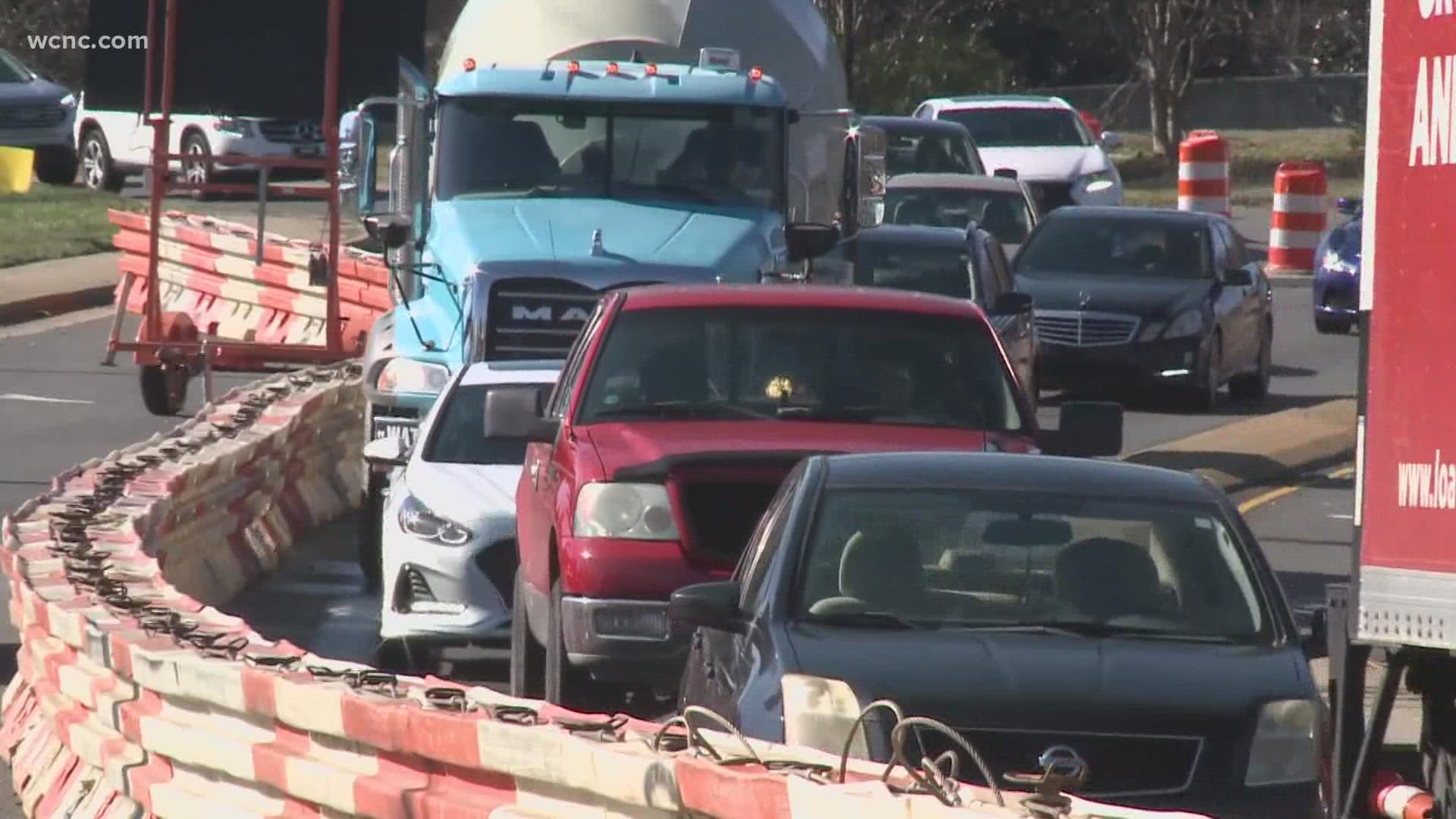 A major Charlotte thoroughfare is being cut down so Charlotte Water can make some pipe improvements, which is causing some hectic traffic in the area.