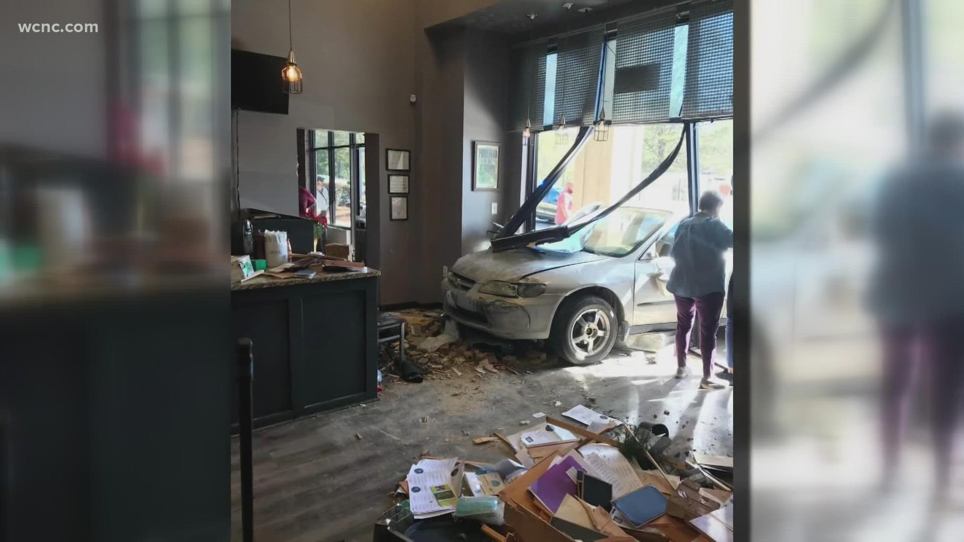 Chaos at a Fort Mill restaurant forced to shut down after a driver has a medical emergency and crashes into the building