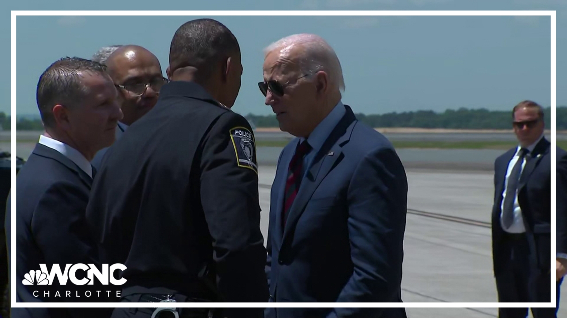 President Biden flew to Charlotte to offer comfort and support for the families of the fallen officers.