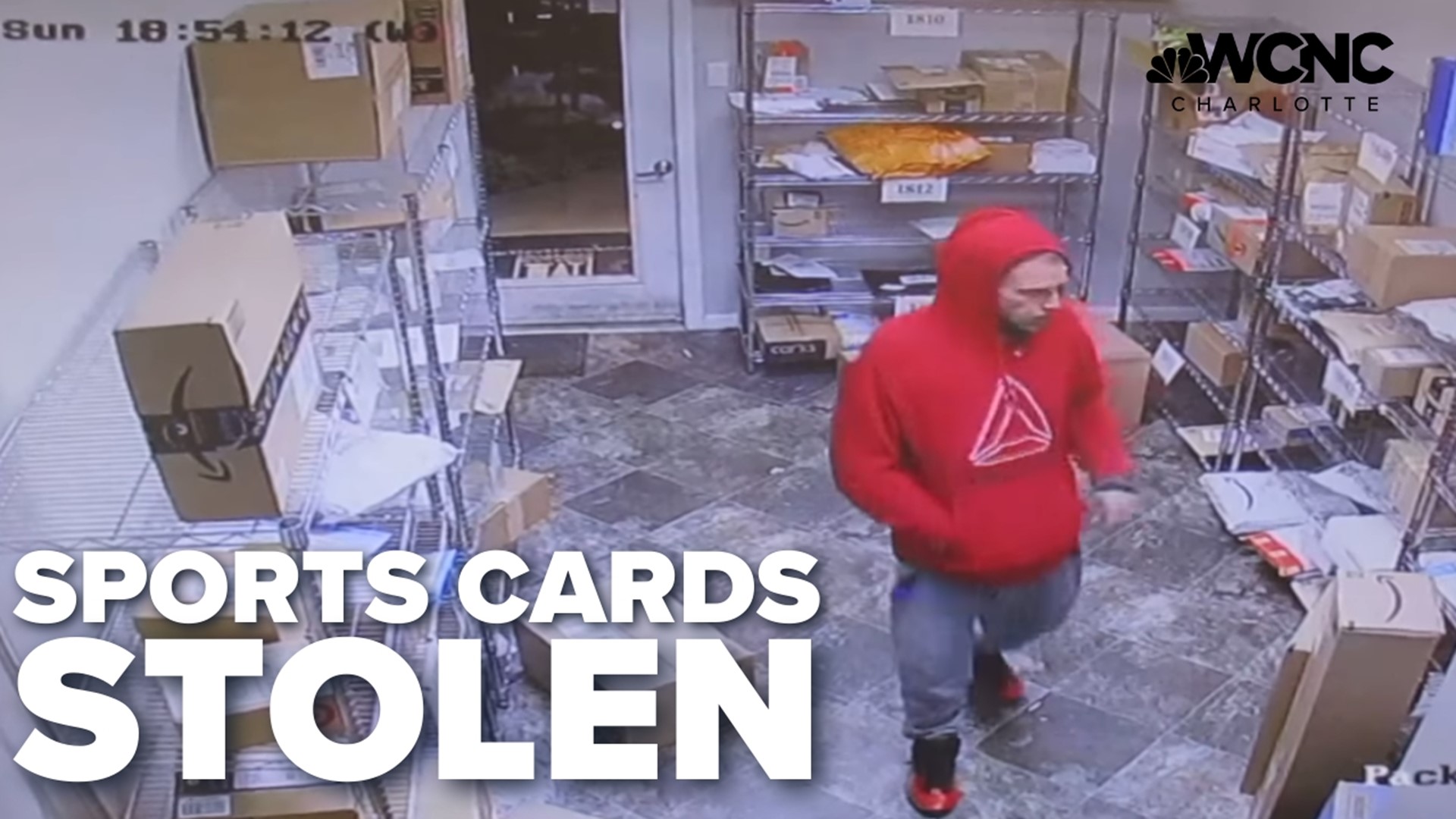 The Rock Hill Police Department is looking to identify people accused of stealing a bunch of collectible sports cards from Grand Slam Cards during a burglary.