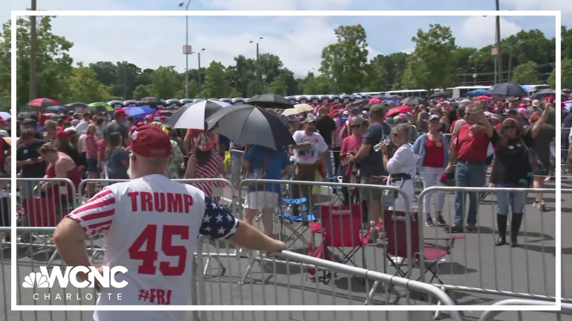Former President Donald Trump is visiting Charlotte on Wednesday for a campaign rally.