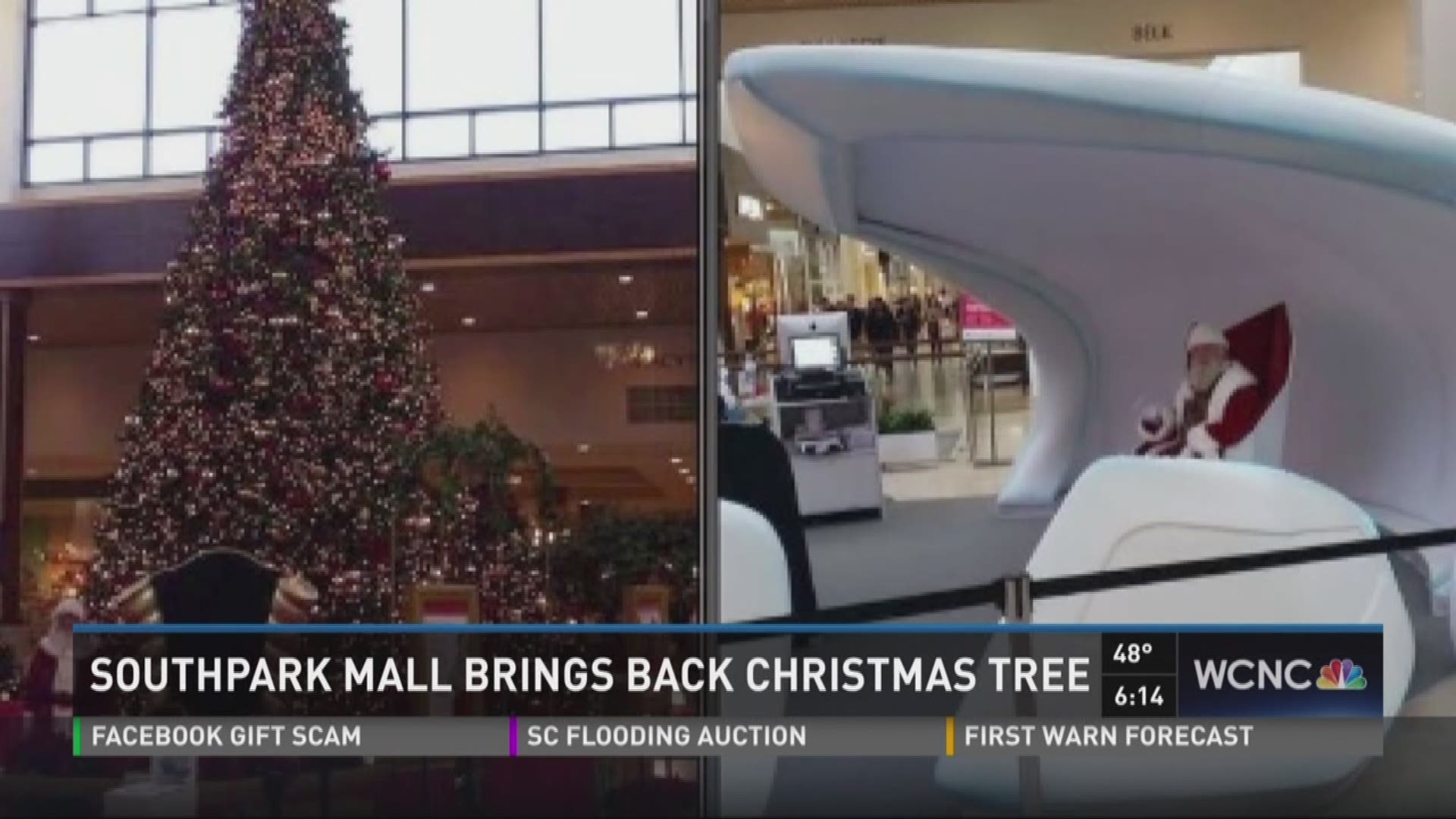 SouthPark Mall brings back Christmas tree