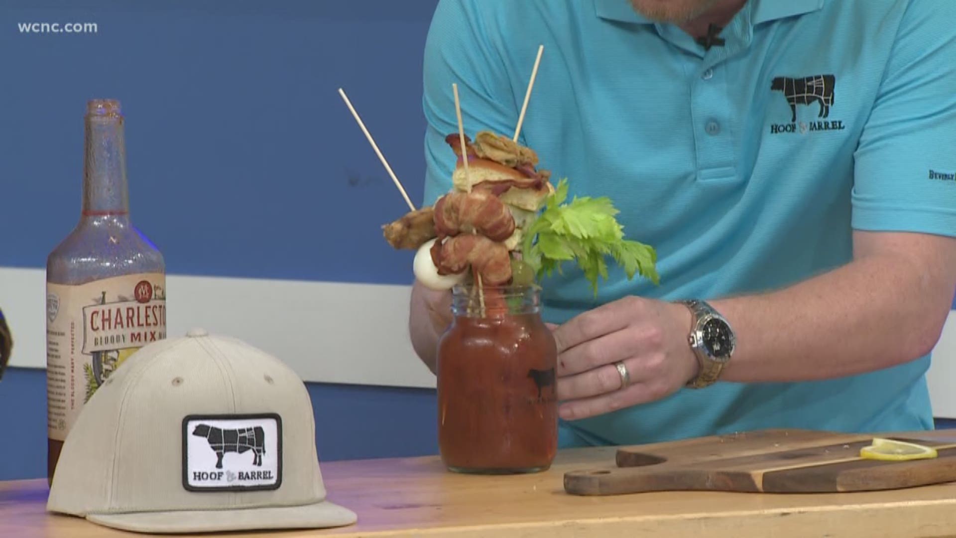 A new restaurant in York, South Carolina called Hoof and Barrel offers a Bloody Mary with extraordinary toppings.