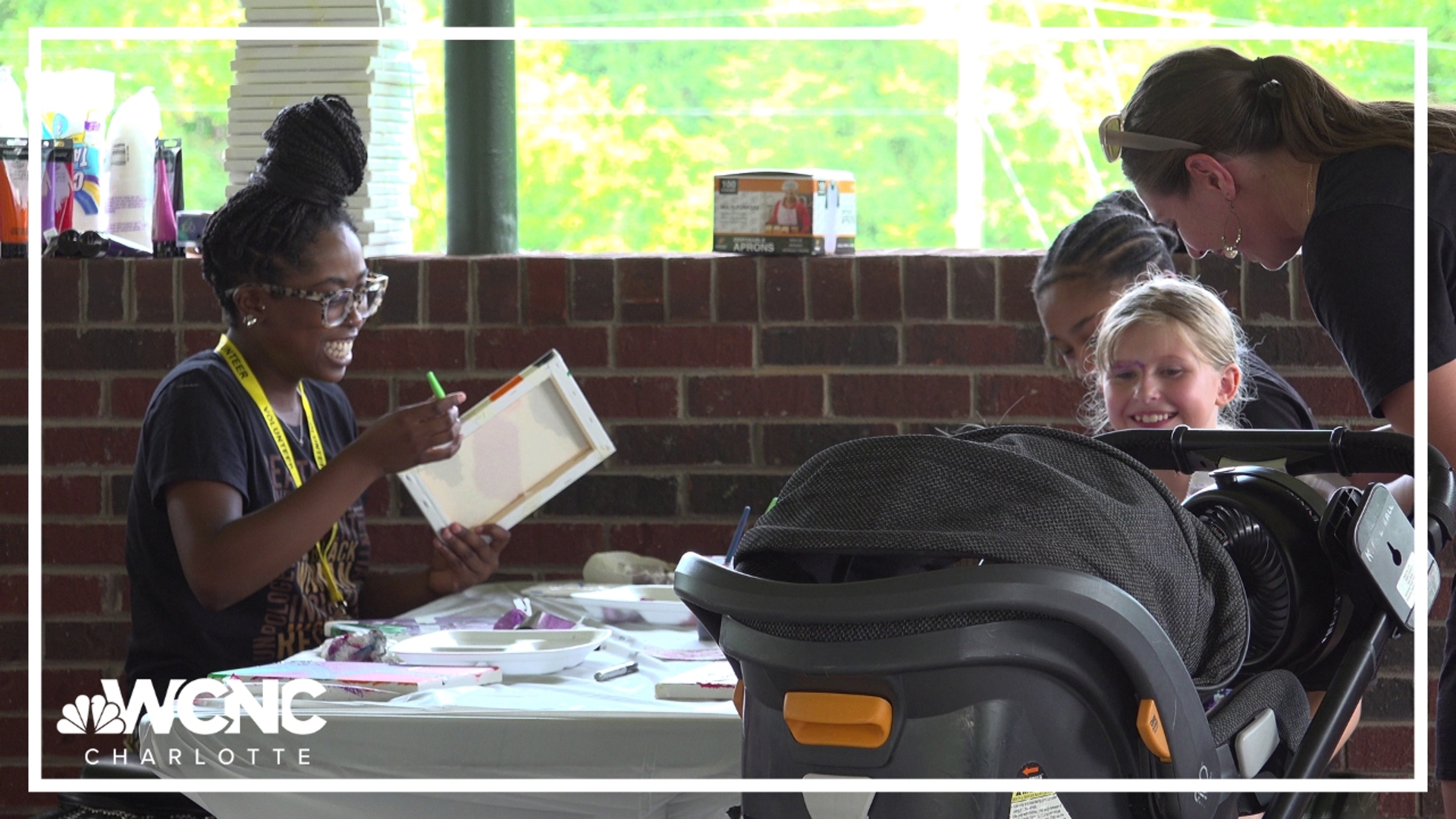 Myles Harris shares how the event is helping students with bookbags and resources to combat bullying.