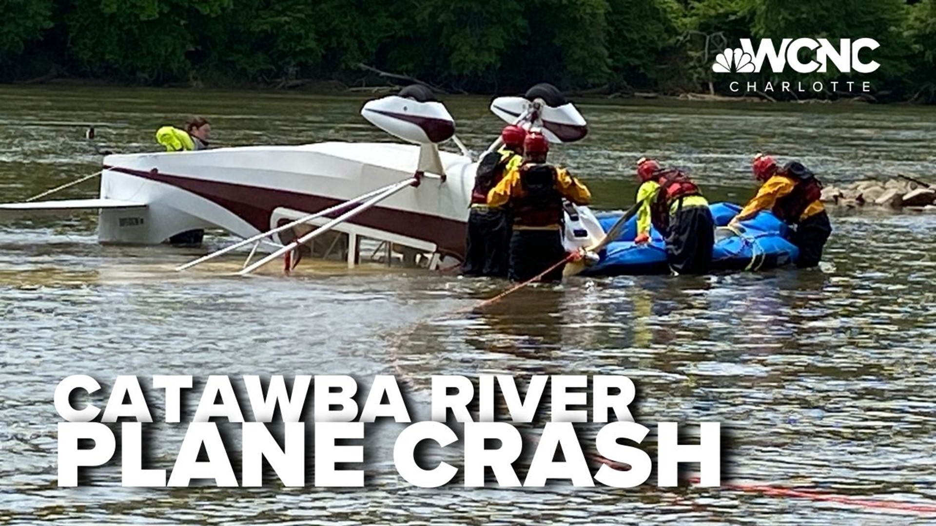 Two people are safe after the small plane crashed into the Catawba River in South Carolina.
