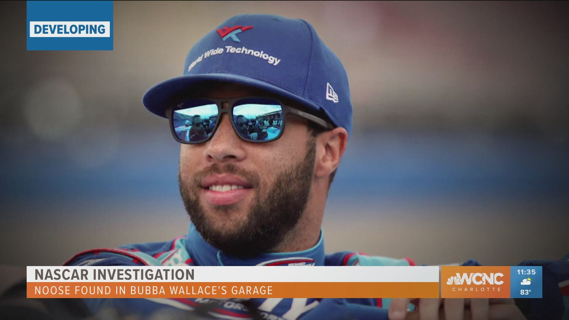 NASCAR says they are "angry and outraged" after a crew member found a noose in the garage stall of Bubba Wallace, the lone black driver in the Cup Series.