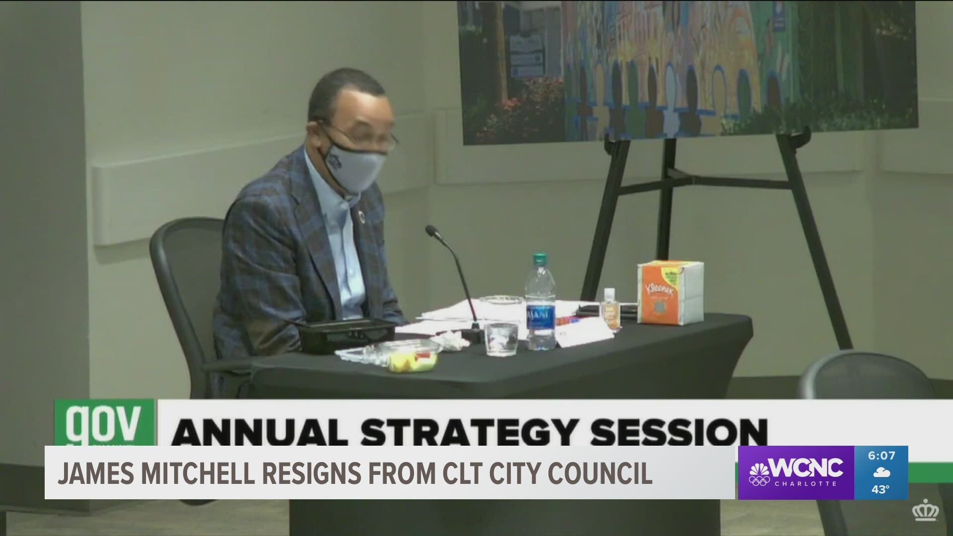The annual strategy meeting for Charlotte city leaders began Monday with the news that councilman James 'Smuggie' Mitchell is resigning.