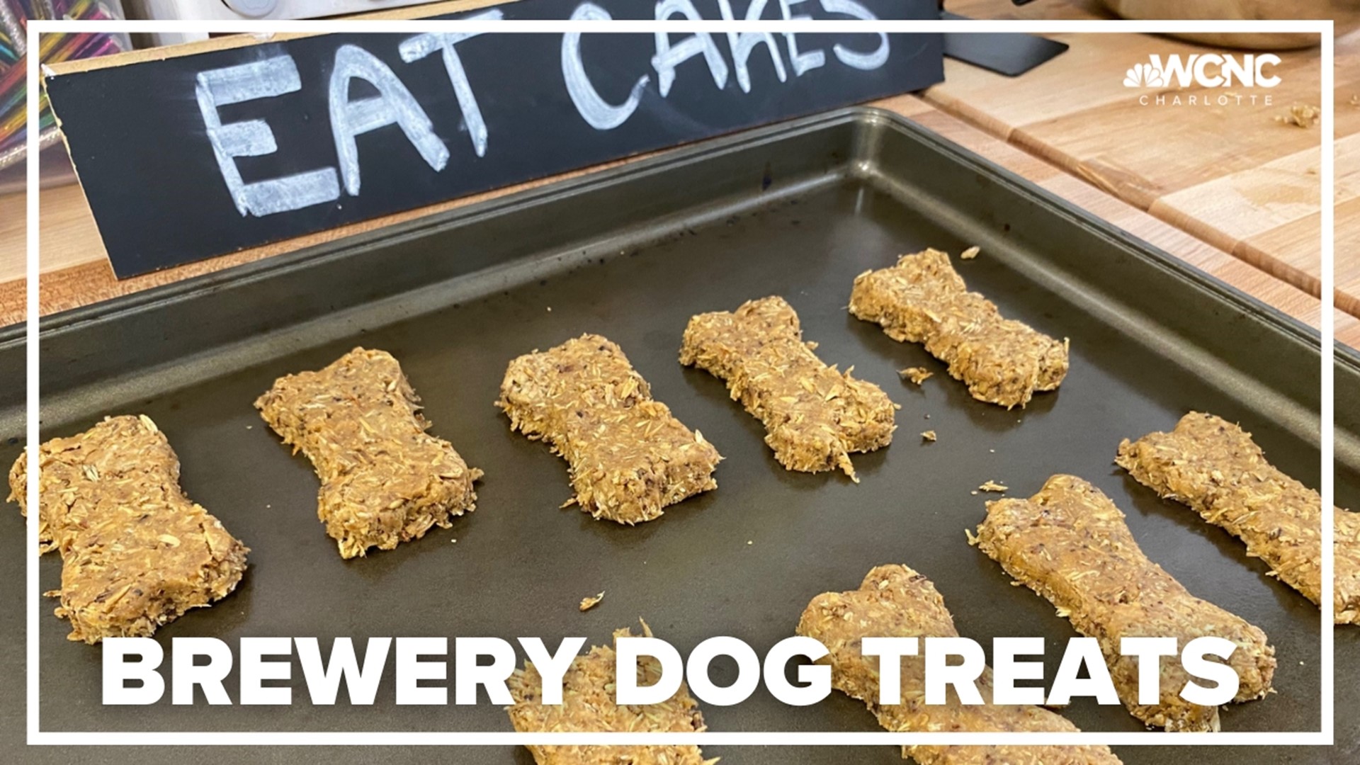 Spent grain from Old Armor Beer Company in Kannapolis, NC is made into dog treats at neighboring Eat Cakes Bakery.