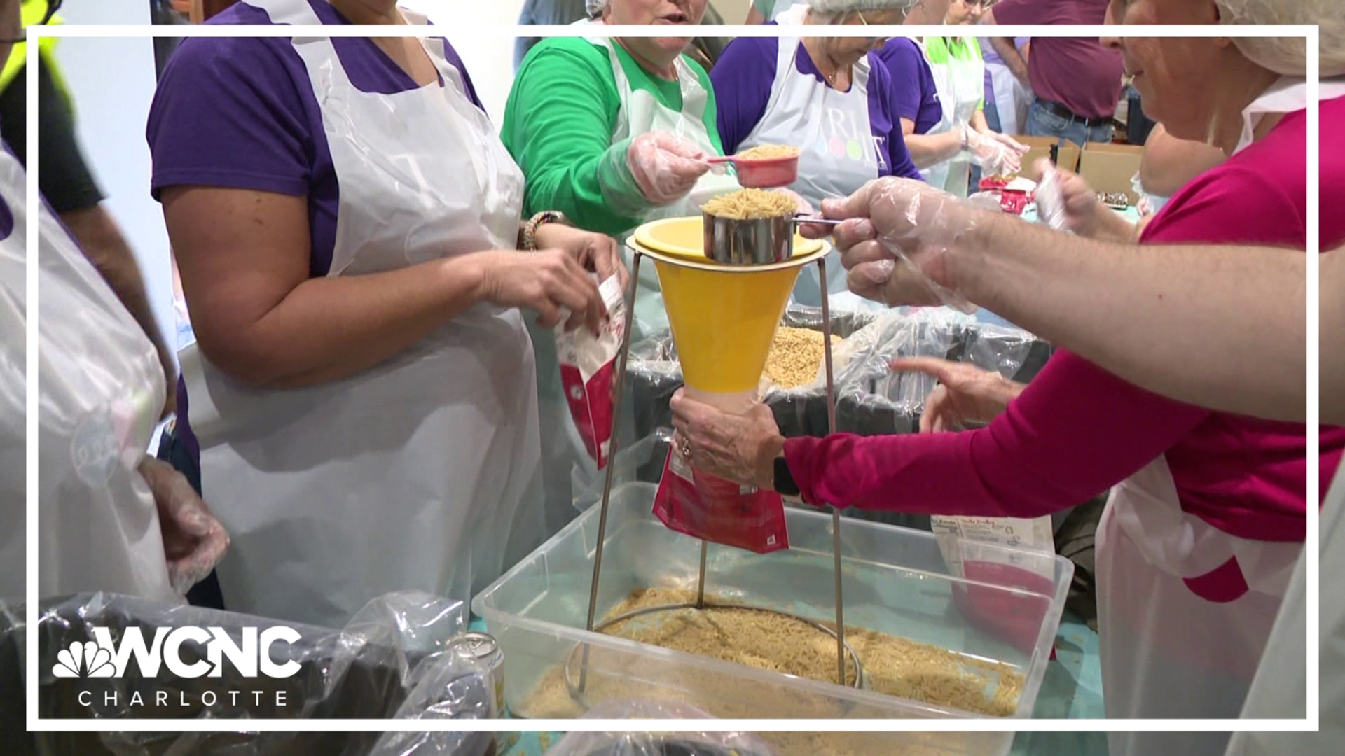 Volunteers in Pineville aimed to make a difference with about 500,000 packed meals for those in need.