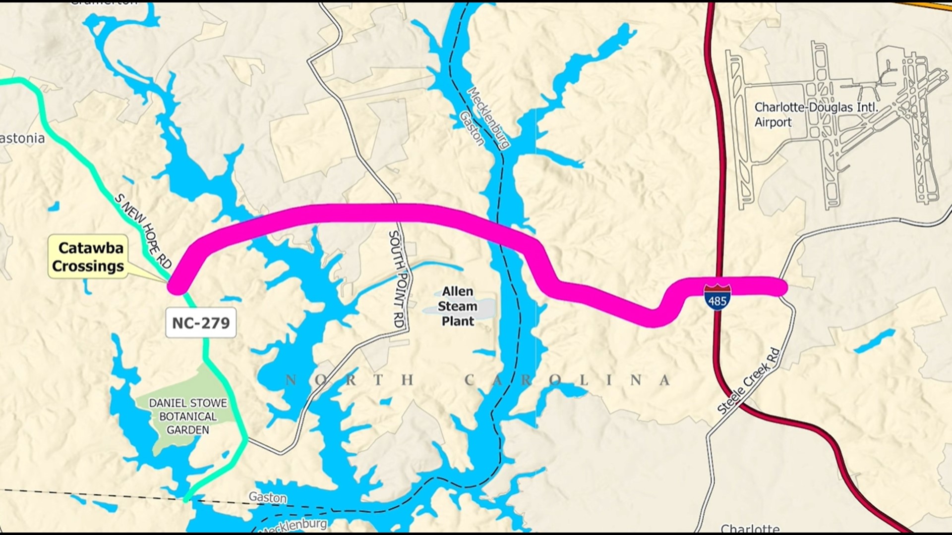 Catawba Crossings is the latest proposal in a decades-long debate to build a new road spanning the Catawba River to connect Gaston and Mecklenburg Counties.