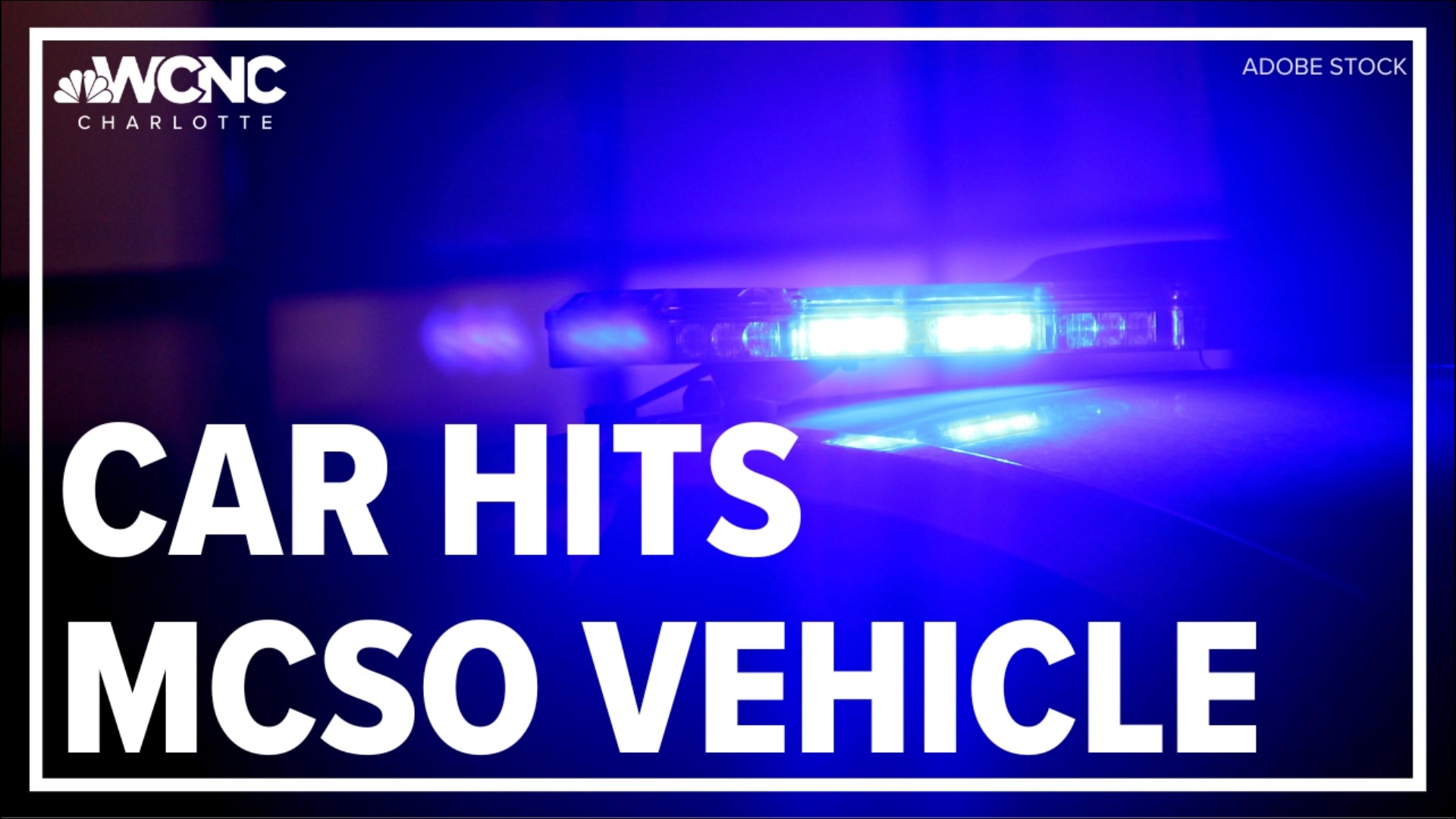 A vehicle belonging to the  Mecklenburg County Sheriff's Office was hit by a car Monday, sending a deputy to the hospital according to the agency.